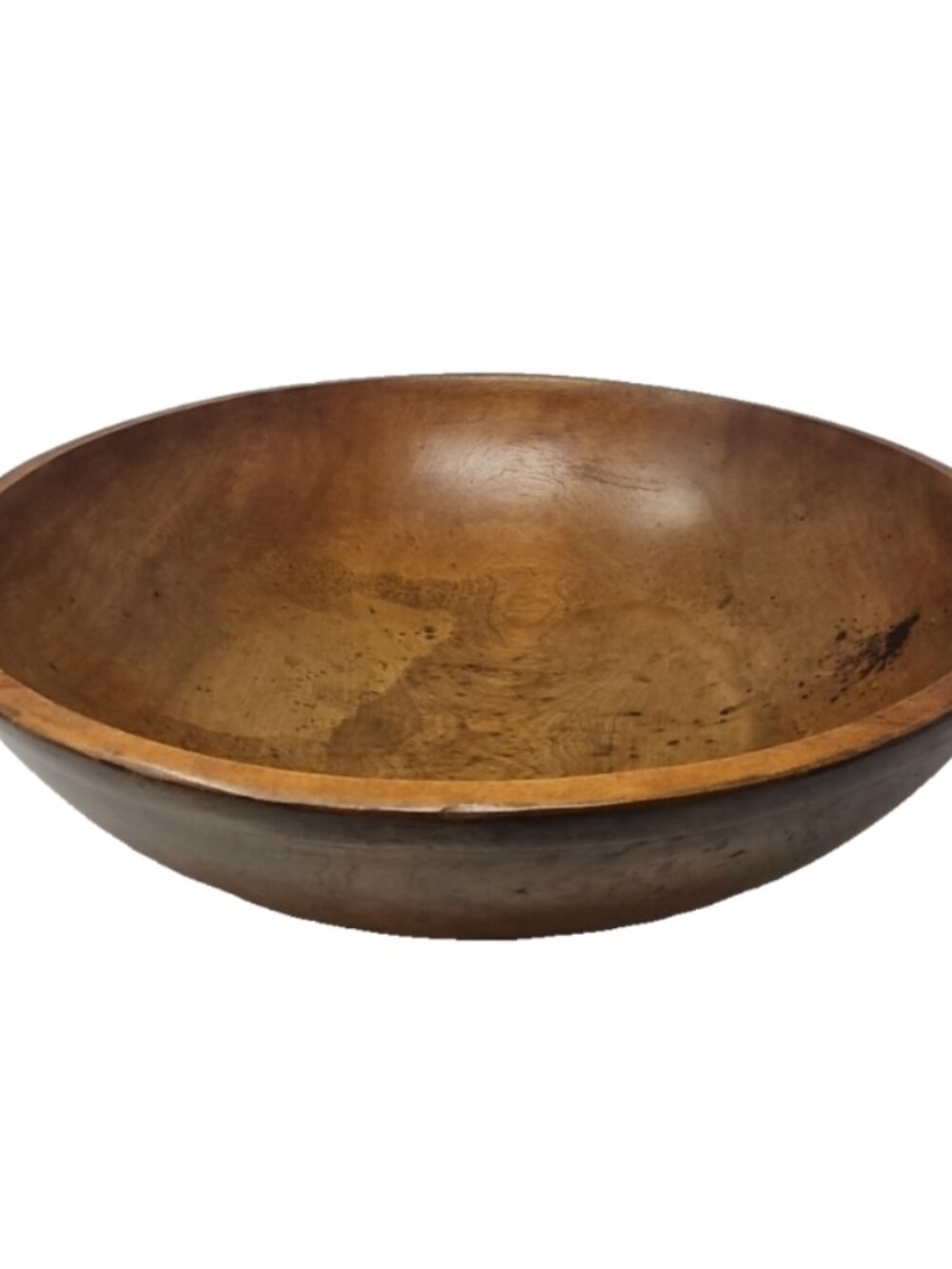 Antique XL  19" Turned Wood Treen Dough Trencher Bowl Maple  19th C Primitive